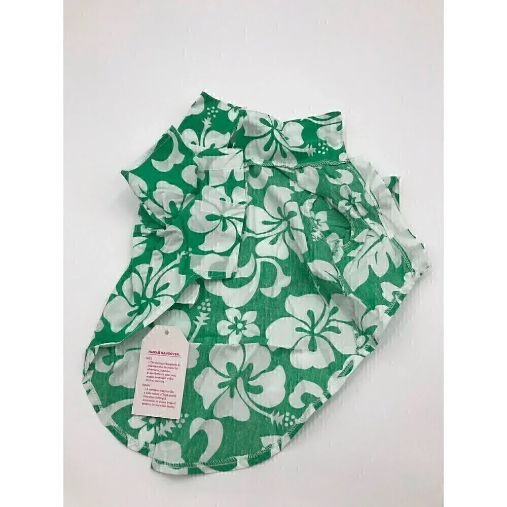 Hawaii Hangover Dog Aloha Shirt in Vintage Luau Green size Small